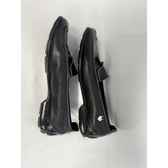 Brighton Ursa Black Leather Driver Loafers Shoes Size 6.5 - Picture 3 of 9